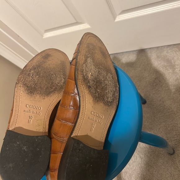 Paul Fredrick Tan Crocodile Pattern Oxfords - Picture 4 of 4